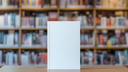 White blank book cover mockup