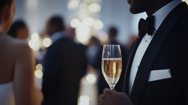 Lottery jackpot winner attending a VIP gala. Featuring elegance and sophistication