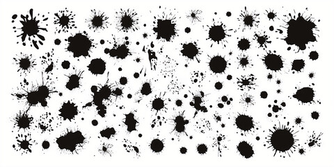 Striking Black Ink Splatter Vector Elements Perfect for Stylish Posters and Modern Creative Graphic Artworks