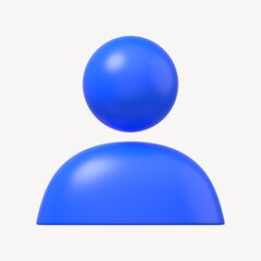 3D blue user profile icon psd