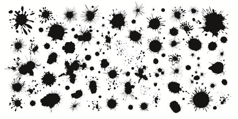Dynamic Black Ink Splatter Vector Elements Perfect for Stylish Posters and Modern Creative Graphic Inspirations