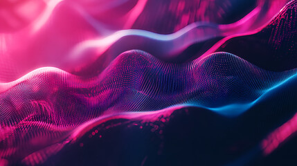 Abstract Pink and Blue Wave Particle Background