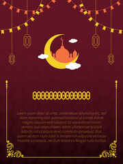 Celebrate Eid with our elegant, editable greeting template featuring a delicate floral border and refined font. This versatile design elevates festive messages and dazzles on Adobe Stock. Get noticed!