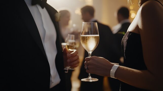 Lottery jackpot winner attending an exclusive charity gala. Featuring elegance and generosity