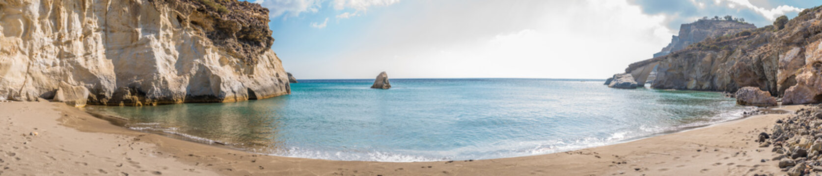 Serene Panoramic View of beach Gerontas, Milos, Greece