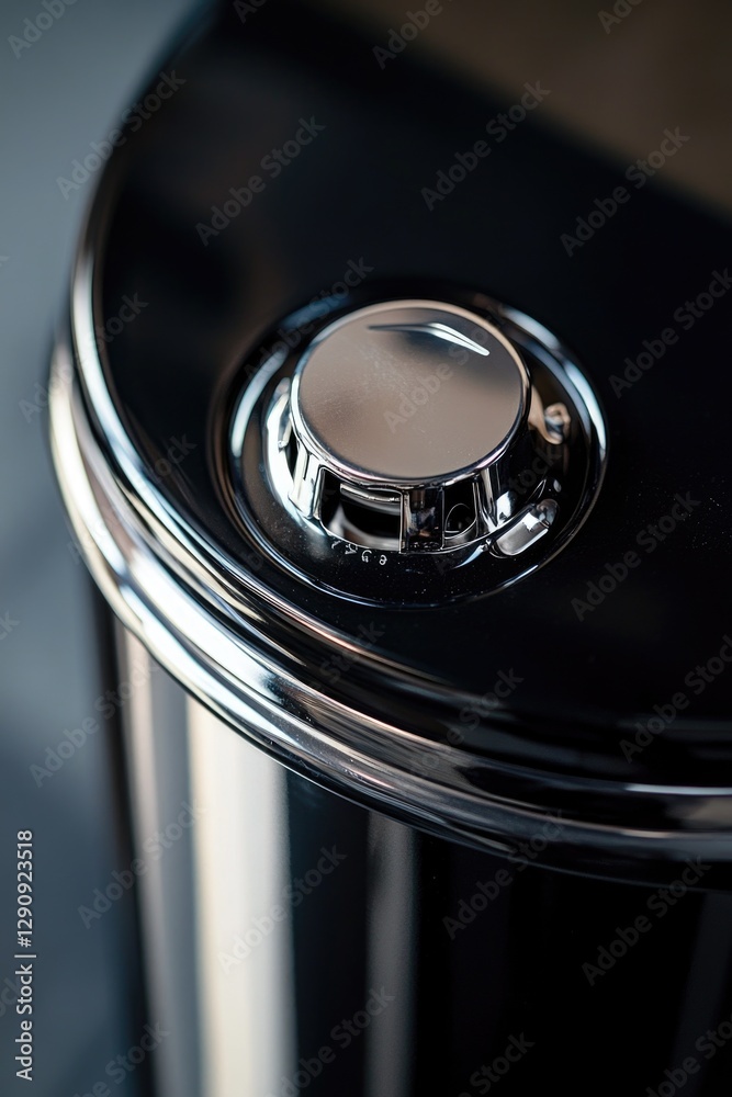 Leinwandbilder a detailed view of a metallic item on a table, ideal for use in industrial or technical contexts
