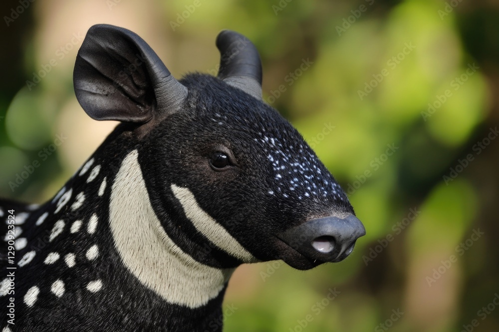 Poster a close-up shot of a black and white animal, ideal for use in editorial or educational contexts