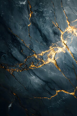 Dark Marble Texture with Golden Veins: A dramatic close-up showcasing the rich, dark grey tones and striking golden veins of a luxurious marble slab. The image exudes elegance and sophistication