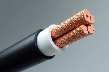 isolated four-core copper cable, polymer-braided in black and white