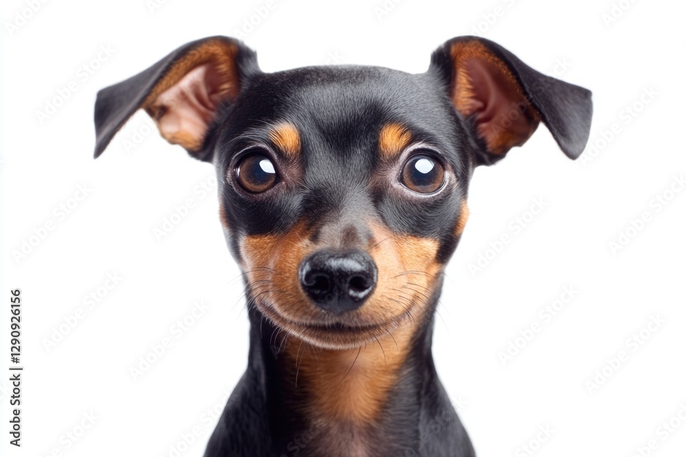 Aufkleber a close-up shot of a small mixed breed dog with a curious expression, ideal for use in personal or c