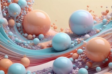 Soft Pastel Spheres in Flowing Harmony