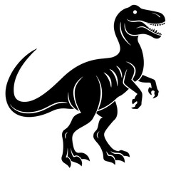 Dinosaur Silhouette Vector Icon High-Quality Design on White Background.