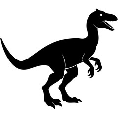 Black Dinosaur Silhouette Vector  Crisp & Clean Illustration.