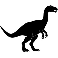 Black Dinosaur Silhouette Vector  Crisp & Clean Illustration.