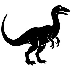 Black Dinosaur Silhouette Vector  Crisp & Clean Illustration.