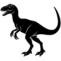 Black Dinosaur Silhouette Vector  Crisp & Clean Illustration.