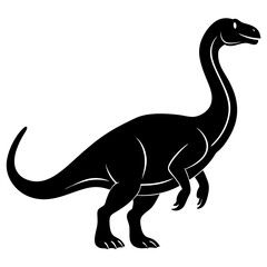 Black Dinosaur Silhouette Vector  Crisp & Clean Illustration.