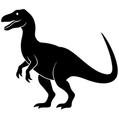 Black Dinosaur Silhouette Vector  Crisp & Clean Illustration.