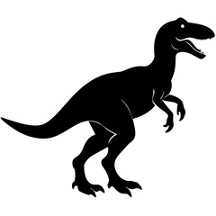 Dinosaur Silhouette Vector Icon High-Quality Design on White Background.