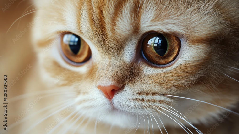 Poster a close-up shot of a cat's face with a blurred background
