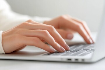 Hands Typing on a Laptop Keyboard