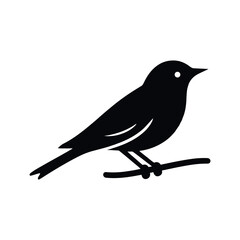 Nightingale Vector Silhouette – Charming Small Bird Illustration (EPS)
