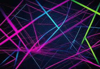 Abstract illustration of colorful intersecting lines on a dark background