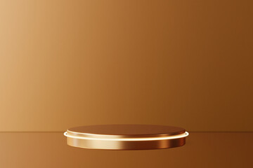 Golden product display background with podium