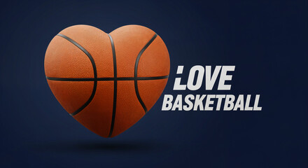 Heart basketball and the text "I love basketball"