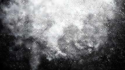 Fototapeta premium Grunge noise gradient texture. Dirty grain background. Dotted halftone overlay. Sand dusty distressed wallpaper. Grungy grit pattern. Black-white random dot texture for poster, banner, web
