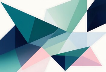 Geometric abstraction uses triangles of various shades of color