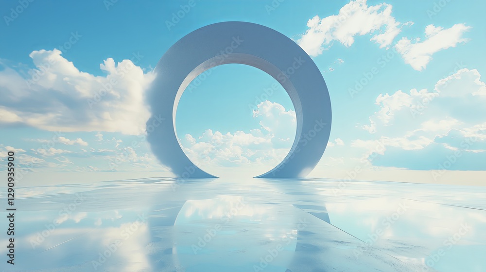 Poster A surreal portal to another dimension floating in the sky.