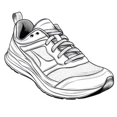 running shoes outline isolated on transparent png