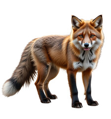 Fototapeta premium Fox with reddish fur and a transparent background