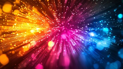 Fototapeta premium A dazzling neon fiber optic effect background in dynamic bold colors