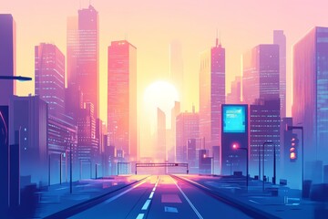 Fototapeta premium Futuristic High-Tech Cityscape