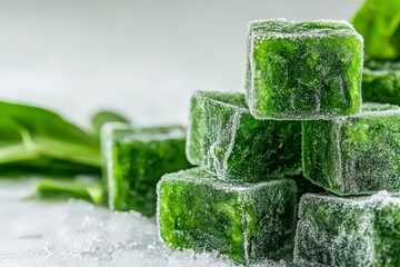 Vibrant Frozen Spinach Cubes