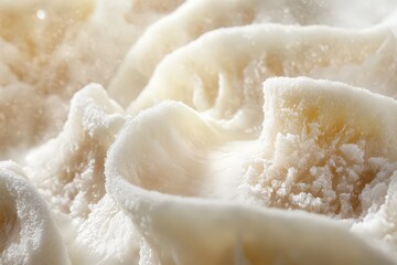 Delicate Frozen Dumplings Close-Up
