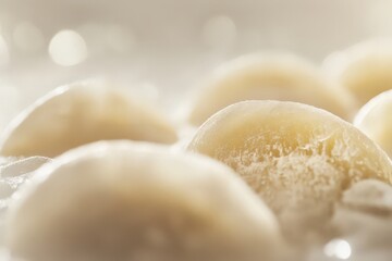 Macro View of Frozen Dumplings