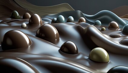 Obraz premium Dark Fluid Terrain
