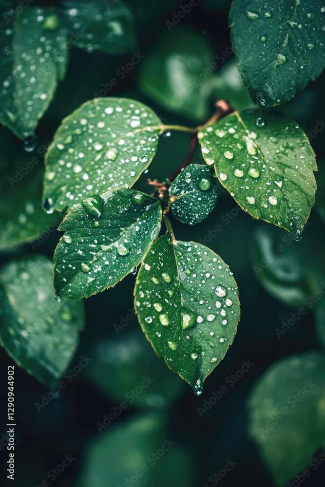 Aufkleber A close-up of a leaf with water droplets, perfect for use in a nature or science-related context