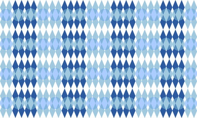 two tone blue diamond and overlap dot repeat horizontal strip pattern, replete image design for fabric printing