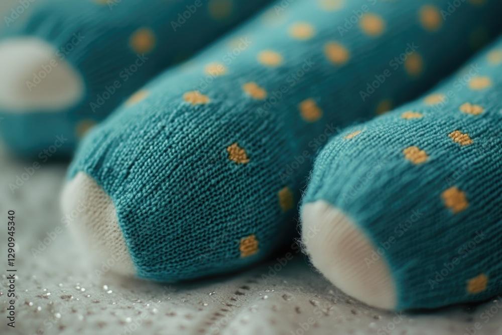 Poster close-up of colorful polka dot patterned socks