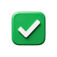 Green square with a white check mark and transparent background