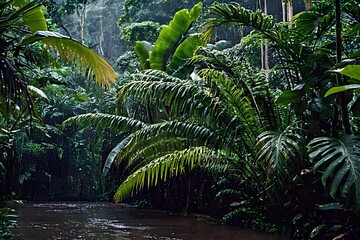 Naklejka premium Amazon Rainforest in the Rain - 02