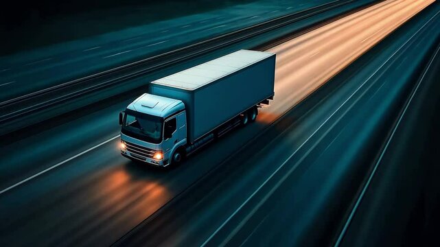 Modern delivery small shipment cargo courier van moving fast on motorway road to city urban suburb, Business distribution and logistics express service	