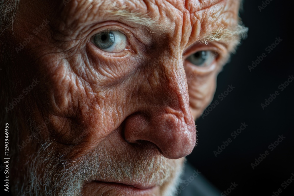 Poster portrait of an elderly man with a long beard, great for editorial or personal use