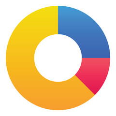 Gradient color icon, illustration for Diagram, pie chart, infographics.