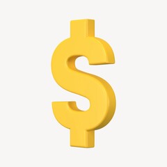 US dollar sign clipart, money currency exchange in 3D