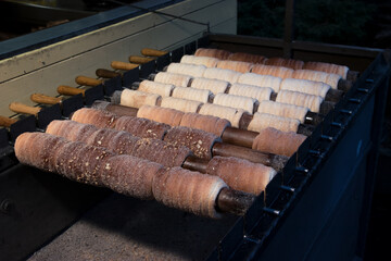 Traditional Czech Trdelnik on showcase in Karlovy Vary
